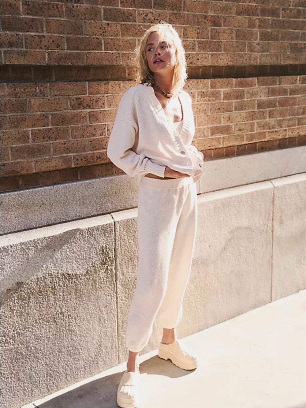Free People Hailee Cardi Set - S Powder Sand - Picture 3 of 6